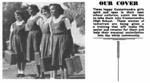 Page 2 of the October 1952 edition of Dawn, a ‘Magazine for the Aboriginal People of NSW’ published by the Aboriginal Welfare Board. Through the 40s and 50s many Aboriginal girls were forcibly removed from their family’s and interned as wards of the state at the Cootamundra Aboriginal Girls Training Home