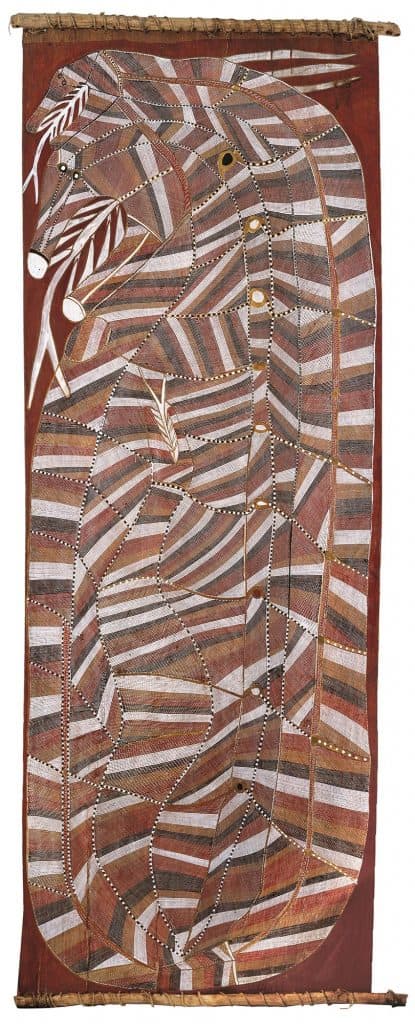 John Mawurndjul, Ngalyod (Female rainbow serpent), 1988